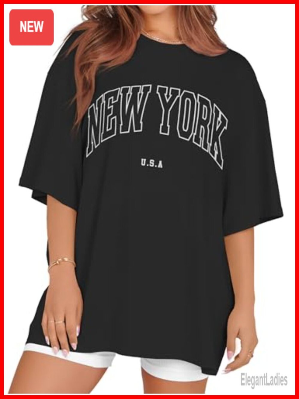 Oversized Graphic Tee Short Sleeve Crew Neck Womens T-Shirt